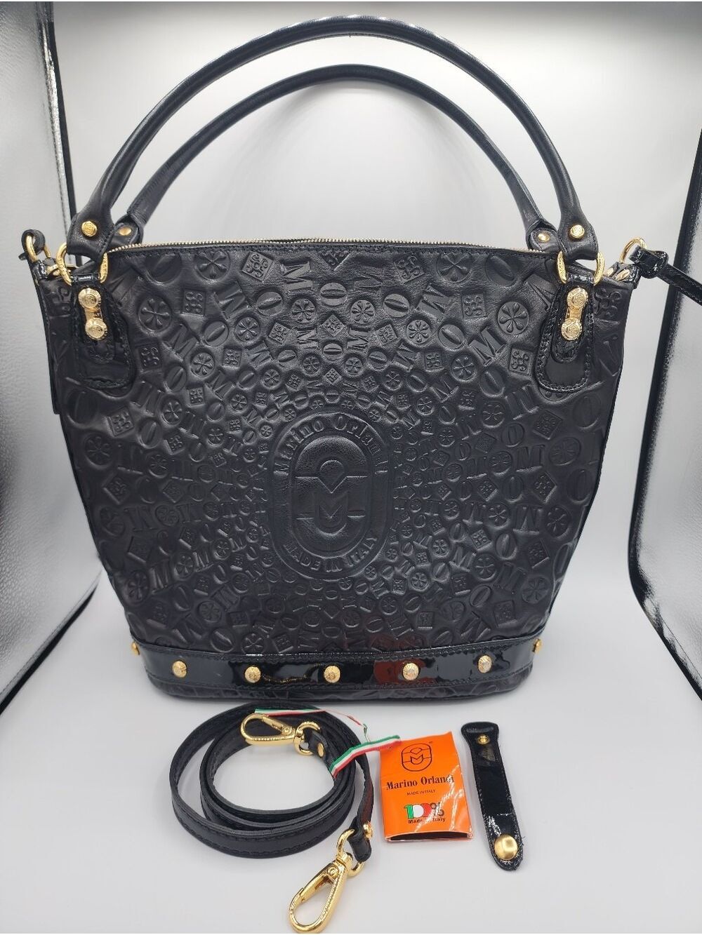 Marino Orlandi Black Leather Handbag #2942